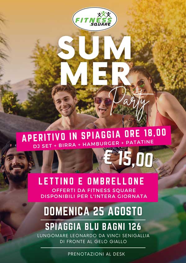 Summer Party Invitation Fitness Square Club Camerano Club Jesi