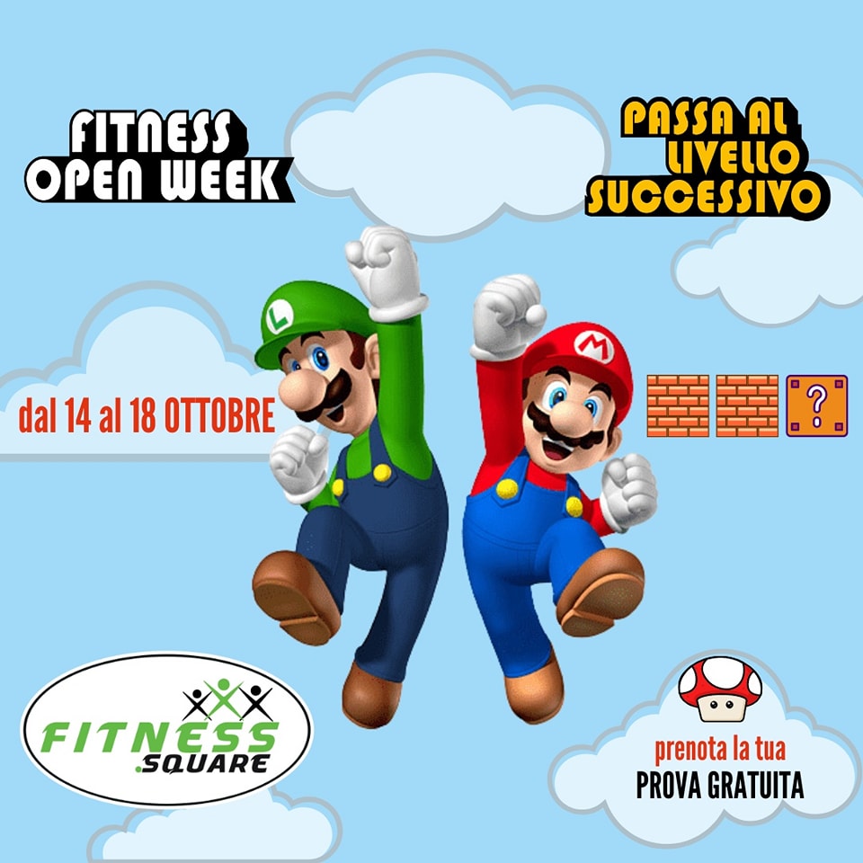 Open Week Super Mario Bros 14-18 Ottobre 2024 - Eventi - Fitness Square Palestra Camerano e Jesi